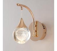 ZJHAHJY Globe Crystal Sconce, Modern LED Wall Light with 3 Color Temperatures, Rose Gold Fixture for Bedroom, Bathroom & Living Room