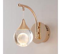 ZJHAHJY Globe Crystal Sconce, Modern LED Wall Light with 3 Color Temperatures, Rose Gold Fixture for Bedroom, Bathroom & Living Room