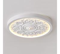 ZJHAHJY Low Bar Home Decoration Profile Ceiling Light Bedroom Modern Round LED Flush Mount White French Country Lighting Boho Farmhouse Lamp For Bathroom Living Room Kitchen