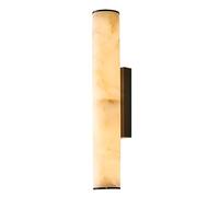 ZJHAHJY Marble Wall Sconce Long Tube Alabaster Lighting Natural Spanish Stone Mount Light LED Warm Brass Bedroom Lamp for Living Room Kitchen Stairs