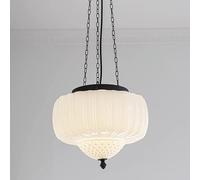 ZJHAHJY Milk Glass Pendant Light,14" Mid Century Schoolhouse Pendant Lighting,Farmhouse Ceiling Pendant Light Fixture,Vintage Hanging Ceiling Light,Glass Chandelier for Kitchen Island Bedroom
