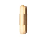ZJHAHJY Modern Bedroom Wall Light Mid Century Farmhouse Sconce with Marble Gold Bathroom Luxury White Natural Stone Vanity Mounted Lamp for Living Room Cafe Hotel