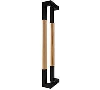 ZJHAHJY Modern Double Side Push Pull Door Handle - 16/24/32/40Inch, Black Stainless Steel & Wood Sliding Barn Door Handle, Fits Glass/Wooden Doors/Office/Hotel/Patio Doors/40Cm(16In)