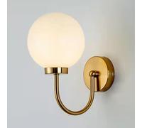 ZJHAHJY Modern Globe Gooseneck Sconce, Bathroom Vanity Wall Light with White Globe Glass Lampshade, Hardwired Indoor Wall Lamp Fixtures for Hallway Kitchen Bedroom Bedside Living Room