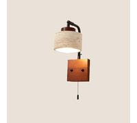 ZJHAHJY Modern LED Bedside Wall Sconce Pull Cord Switch Yellow Travertine Mid Century Farmhouse Mounted Light Fixture Vintage Industrial Natural Stone Lamp for Bedroom Hallway Bathroom