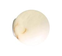 ZJHAHJY Natural Alabaster Sconce 5.9" Globe Marble Wall Lighting Mid Century Stone Bathroom Sconces for Vanity Bedroom Living Room Hallway Stairway