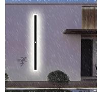 ZJHAHJY Outdoor Long Wall Light with Motion Sensor Lights Black Modern Porch LED Mounted Sconce Acrylic Outside IP65 Rain Rating Lamp for Patio Garage Garden
