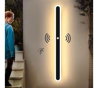 ZJHAHJY Outdoor Long Wall Light with Motion Sensor Lights Black Modern Porch LED Mounted Sconce Acrylic Outside IP65 Rain Rating Lamp for Patio Garage Garden