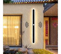 ZJHAHJY Outdoor Long Wall Light with Motion Sensor Lights Black Modern Porch LED Mounted Sconce Acrylic Outside IP65 Rain Rating Lamp for Patio Garage Garden