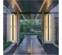 ZJHAHJY Outdoor Long Wall Light with Motion Sensor Lights Black Modern Porch LED Mounted Sconce Acrylic Outside IP65 Rain Rating Lamp for Patio Garage Garden