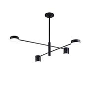 ZJHAHJY Pendant Lamp Nordic LED Adjustable Ceiling Light Chandelier 6-Light Acrylic Lampshade Black Metal for Living Room Bedroom Dining Balcony Restaurant Shop Bar Flush Mount F