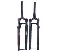 ZJHAHJY Road Bike Suspension Fork 700c Gravel Bike Fork 12x100mm Thru Axle Air Fork 40mm Travel 1-1/2'' Tapered Front Fork Disc Brake Manual Lockout(Red)