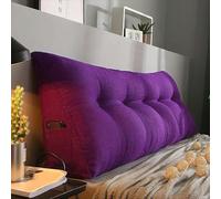 ZJHAHJY Triangular Reading Bed Rest Pillow Large Bolster Cushion Backrest Positioning Support Headboard Wedge with Removable Cover, Twin-39x20x8in, Purple