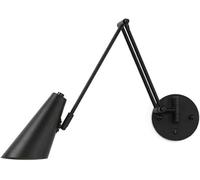 ZJHAHJY Wall Light Industrial Vintage Swivel Arm Wall Sconce Dimmable Switch Adjustable Gold Long Arm Wall Light Reading Light Hardwired Wall Lamp for Bedroom Living Room Bedside Decor Lamp, Black A