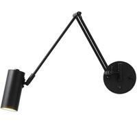 ZJHAHJY Wall Light Industrial Vintage Swivel Arm Wall Sconce Dimmable Switch Adjustable Gold Long Arm Wall Light Reading Light Hardwired Wall Lamp for Bedroom Living Room Bedside Decor Lamp, Black B