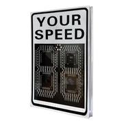 ZJHESXV 20"x27"/24"x35" Aluminum Traffic Speed Limit Signs, Upgraded Solar Powered Radar Speed Display Sign for Road Cars Warning, Rust Free, Waterproof, MPH