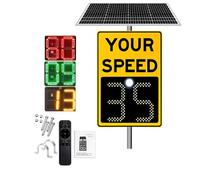 ZJHESXV 20"x27"/24"x35" Solar Powered Radar Speed Limit Sign with Accessories, LED Radar Feedback Sign with Lock for Opening and Closing,Custom Speed Limit Solarenergy (yellow, 20x27in)