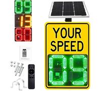 ZJHESXV 20"x27"/24"x35" Solar Powered Radar Speed Limit Sign with Accessories, Road Warning Your Speed Traffic Feedback Warning Sign