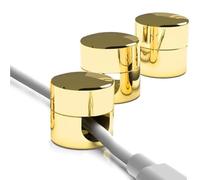ZJHESXV 3pcs Cable Anchors 6 Color for Desk Organization, 2024 Upgrade Metal Premium Aluminum Cord Organizers, Charger Cable Management Clips for Home Office Sturdy, Functional Stylish, Gold