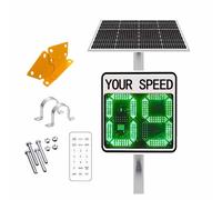 ZJHESXV Radar Speed Sign - Integrated Solar Power, Display,Solar Powered Radar Limit Sign with Accessories for Highways, Speed-Limited Roads (White, 24 * 24in)