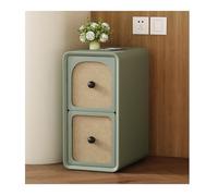 ZJHESXV Small Night Stand with 2 Drawers Narrow Bedside Table Retro Style Sofa Side Table for Living Room Apartment Practical(Green,25cm/9.8in)