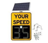 ZJHESXV Solar Led Digit Speed Sign, Traffic Safety Radar Feedback Sign Aluminum Speed Detector, Solar Powered, 3M Reflective Film, 20''X27''/35''X24'' Available(B,50 * 70cm)