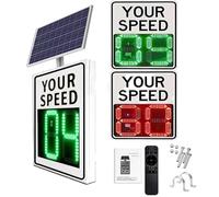ZJHESXV Solar Powered LED Speed Limit Signs,Radar Speed Feedback Sign 20"x27"/24"x35" - 800ft Detection, Adjustable 2-99MPH, Applicable to Roads (white, 20x27in)