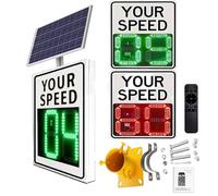 ZJHESXV Solar Powered LED Speed Limit Signs,Radar Speed Feedback Sign, 20"x27"/24"x35" LED Radar Feedback Traffic Warning Board Speed Display, Visual Distance:>500M (white, 20x27in)