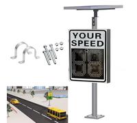 ZJHESXV Speed Display Radar Traffic Sign, 20"x27"/24"x35" Solar Powered Speed Radar Feedback Sign for Roadway Safety, Reflective Aluminum, Weatherproof