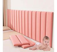ZJHESXV Thick Wall Padding for Playroom/Bedroom/Tatami, Kids Padded Upholstered Wall Panels, Soft Flannel Peel and Stick Headboard Wall Cushion Self-Adhesive for Interior Wall Decor(Rouge Pink,20pcs)