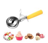 ZJHFC Ice Cream Scoop with Trigger 7 cm, Extra Large Cookie Scoop 18/8 Stainless Steel Portion Scoop for Cookie Dough, Cupcake, Batter, Ice Cream, Meatball, 24 tsp / 8 tbsp / 118ml / 4 oz