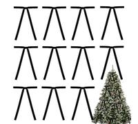ZJHiome 12Pcs Velvet Christmas Tree Bows 5 * 7 inch Rustic Crafts Gift Bows Vintage Velvet Ribbon Wreath Bows for XMAS Home Shop Indoor Outdoor Decor(Black)