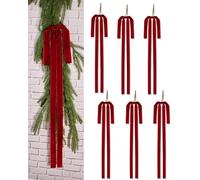 ZJHiome Wine Red Velvet Bow,6Pcs 60x40CM Large Velvet Christmas Bows with Twist Ties for Christmas Wreath Tree Window Staircase Shop Decor(Red)