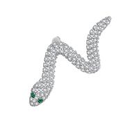 ZJHQQB 1 Piece 925 Sterling Silver Brilliant Snake Ear Cuff for Women Fine Jewelry Women Statemnt Earrings 3D Snake Ear Clip,