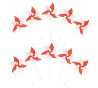ZJHQQB 10Pcs Colorful Pinwheel Ornaments with Hollow Rod and Suction Cup Decorative Windmill for Garden Lawn Bright Dual Color Leaves Desk Windmill Decor for Outdoor Parties and Photo
