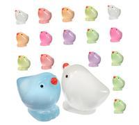 ZJHQQB 18 Pcs Resin Chicken Figurines Multi-color Dark Tiny Chick Models Crafting Decorations for Party Home Garden Desktop Display