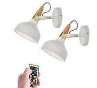ZJHQQB 2 Pack Nordic Industrial Indoor Wireless Adjustable Swing Arm Wall Lamp,Led Remote Control Battery Run Dimmable White Decor Lighting Fixture For Bedside Bedroom Living Room Aisle