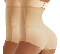 ZJHQQB 2 Pack Women Butt Lifter Shapewear, Mid-Rise Padded Hip Enhancer Seamless Underwear, Mesh Breathable Body Shaper, Wave Lace Trousers Fake Butt Lifter Pants
