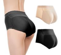 ZJHQQB 2 Pack Women Butt Lifter Shapewear, Mid-Rise Padded Hip Enhancer Seamless Underwear, Mesh Breathable Body Shaper, Wave Lace Trousers Fake Butt Lifter Pants