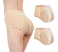 ZJHQQB 2 Pack Women Butt Lifter Shapewear, Mid-Rise Padded Hip Enhancer Seamless Underwear, Mesh Breathable Body Shaper, Wave Lace Trousers Fake Butt Lifter Pants