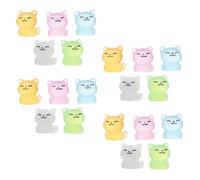 ZJHQQB 20pcs Luminous Resin Cat Figurines with Glowing Effect Tiny Detailed Animal Statues for Dollhouses Fairy Gardens Micro Landscapes Aquarium Potted Plant Decorations