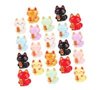 ZJHQQB 20pcs Resin Lucky Cat Figurines Detailed Maneki Neko Statues for Home Office Decor Charming Desktop Ornaments to Enhance Space Aesthetics and Bring Luck Wealth Prosperity