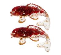 ZJHQQB 2pcs Crystal Fish Figurines Miniature Goldfish Decor Aquarium Ornaments Tiny Sea Animals Sculptures Dollhouse Accessories