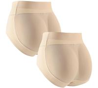 ZJHQQB 2pcs Padded Pants For Women, Middle Waistultra Thin Traceles Women Butt Pads Fake Butt Lifter Shapewear, High Elasticity Mesh Breathability False Buttock Briefs