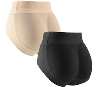 ZJHQQB 2pcs Padded Pants For Women, Middle Waistultra Thin Traceles Women Butt Pads Fake Butt Lifter Shapewear, High Elasticity Mesh Breathability False Buttock Briefs