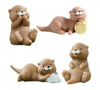 ZJHQQB 4pcs Miniature Figurines Adorable Resin Ornaments for Home Decor and Lawn Landscape Decoration Cute Animal Collectibles for Family and Friends