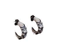 ZJHQQB 925 Sterling Silver Eagle Claw Earrings for Men Punk Feather Stud Earring Gothic 925 Silver Ear Piercing Jewelry,
