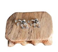 ZJHQQB 925 Sterling Silver Funny Frog Animal Stud Earrings Fashion Vintage Double Stud Quirky Earrings Women Gothic Jewelry,