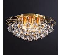 ZJHQQB American//crystal/chandelier, all copper/ceiling lamp, warm/romantic/lamp, light luxury/crystal lamp, for/dining/study/bedroom/living room/balcony/corridor,Brass,5 lights 45 * 22CM