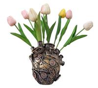 ZJHQQB Anatomical Heart Vase, Cool Vases, Weird Funky Anatomical Heart with Multiple Holes Plants Pot Centerpieces for Living Room Desk Mothers Day Halloween Home Decor